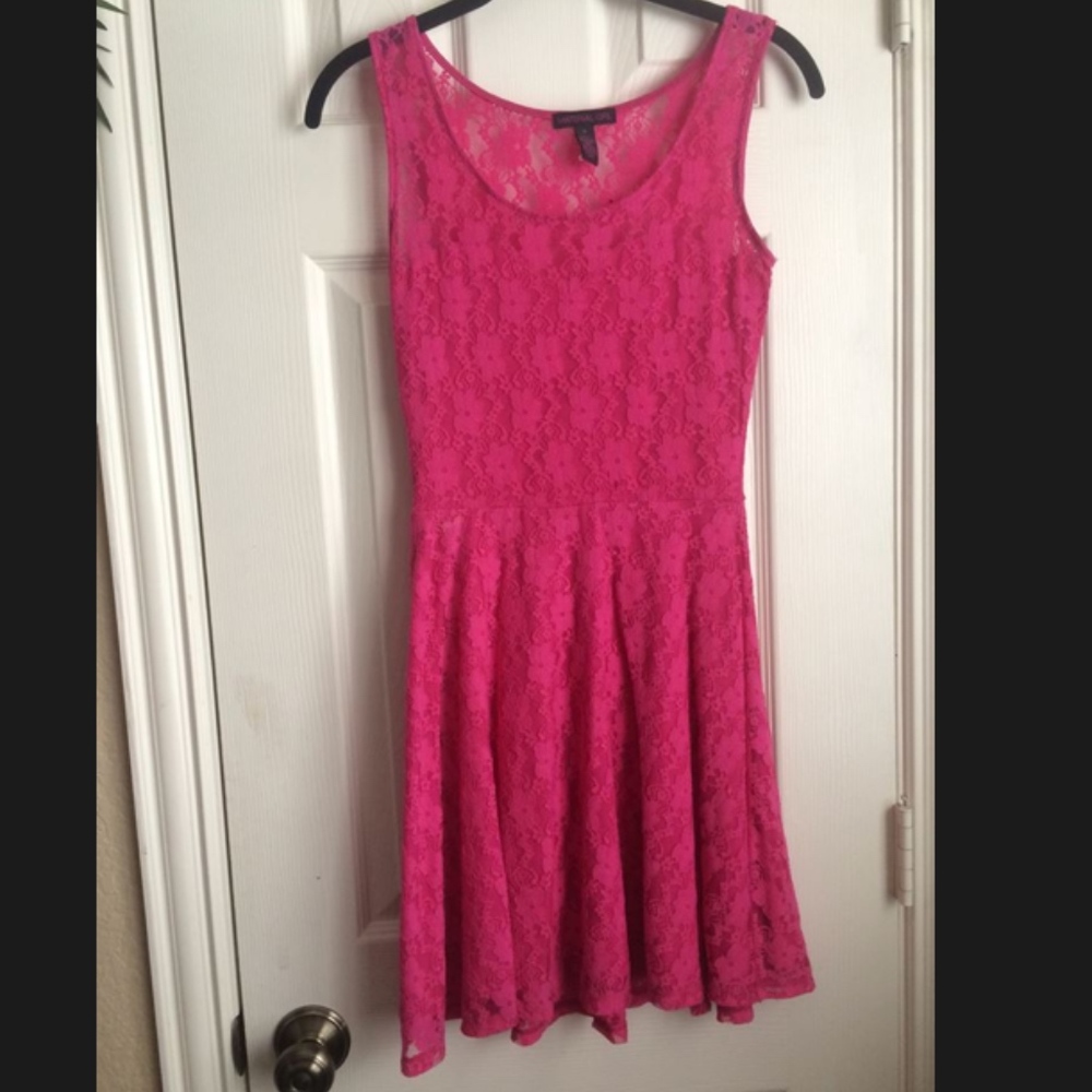 Hot Pink Lace Dress